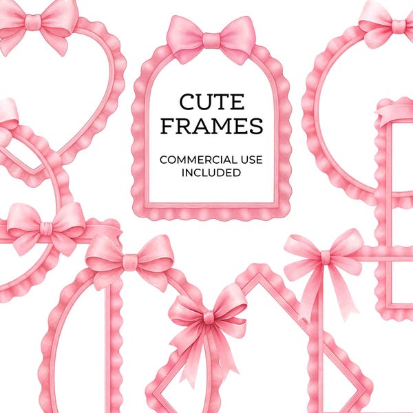 Pink Rictangular Ribbon Frame Pink Ribbon Frame - Etsy