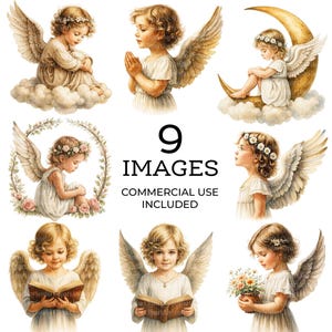 Vintage Engel Clipart Baby Engel Clip art Hochwertige PNGs, druckbare Aquarell Clipart, digitaler Download, Papiermodell, Junk Journals