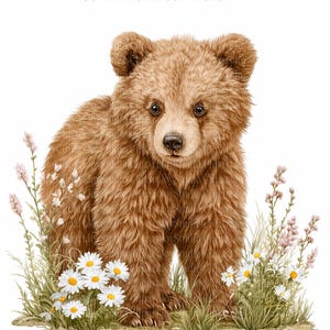 Bär im Wald Clipart Bundle, Braunbär PNG, druckbare Junk Journals Scrapbook Bilder, digitaler Download, Papierhandwerk Clip Art