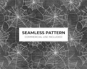 Spiderweb Seamless Pattern - Halloween Scrapbook Digital Paper - Fabric Pattern