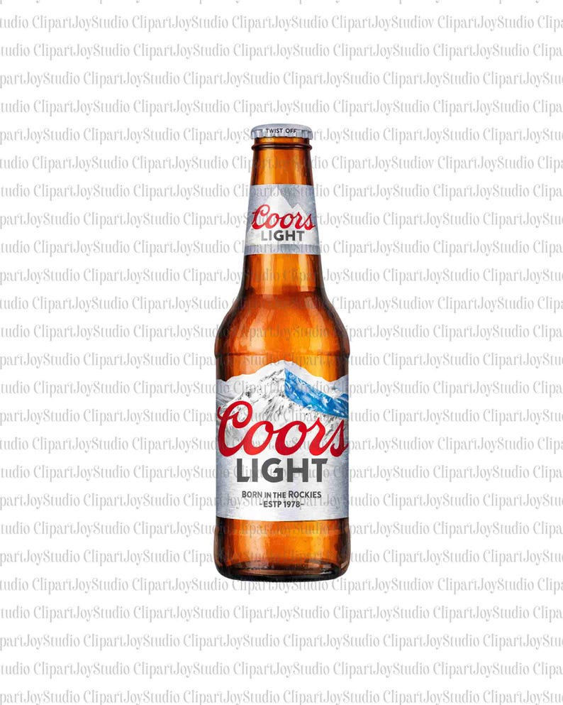 May include: A brown glass Coors Light beer bottle with a silver cap. The label features the brand name in red and white, a mountain scene, and the text "BORN IN THE ROCKIES ESTP 1978".