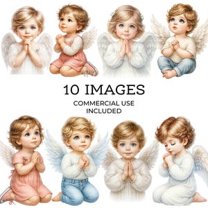 Schutzengel Clipart Baby Engel Clip Art hohe Qualität PNG, druckbare Aquarell Clipart, digitaler Download, Papiermodell, Junk Journals