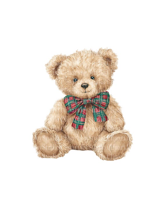 Watercolor Teddy Bear Clipart Bundle - Printable PNG images (digital download)