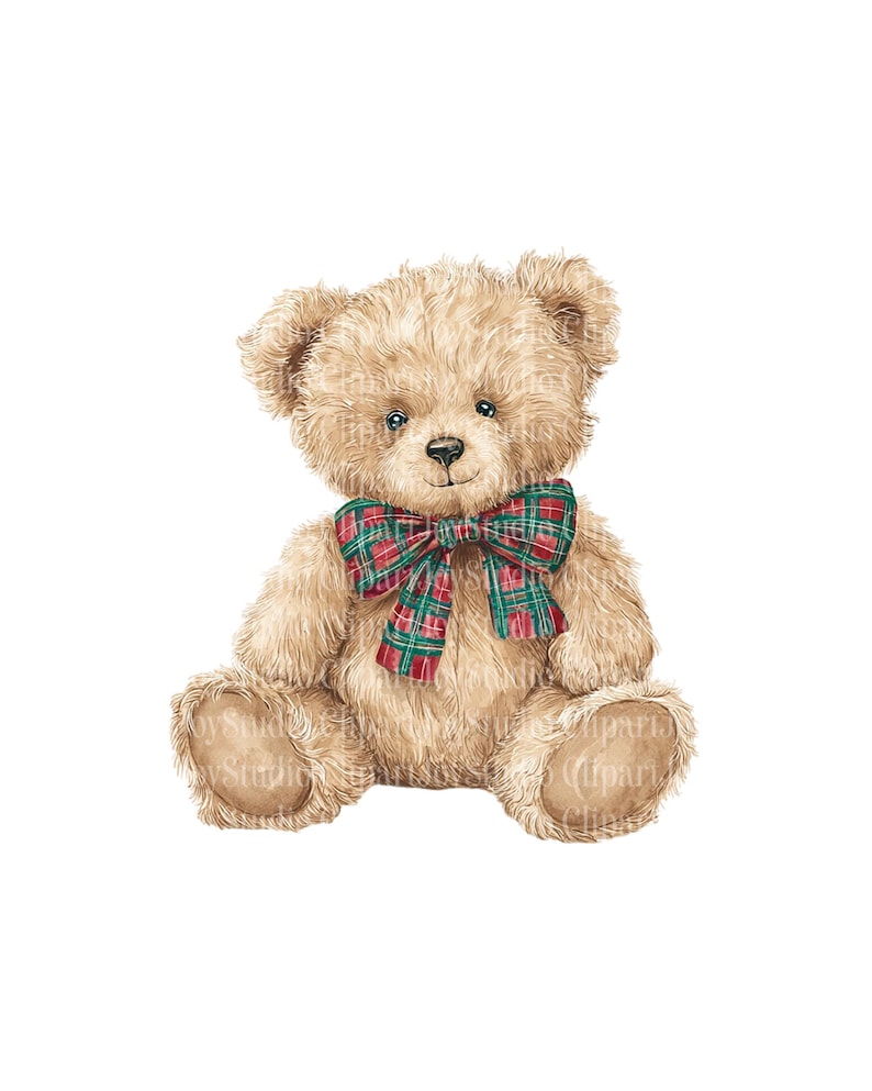 Watercolor Teddy Bear Clipart Bundle - Printable PNG images (digital download) image 1