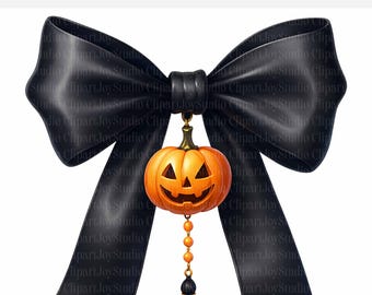 Halloween Bow Clipart, Black bow PNG, Printable scrapbook images, Commercial use, Digital Download, Paper craft, junk journals