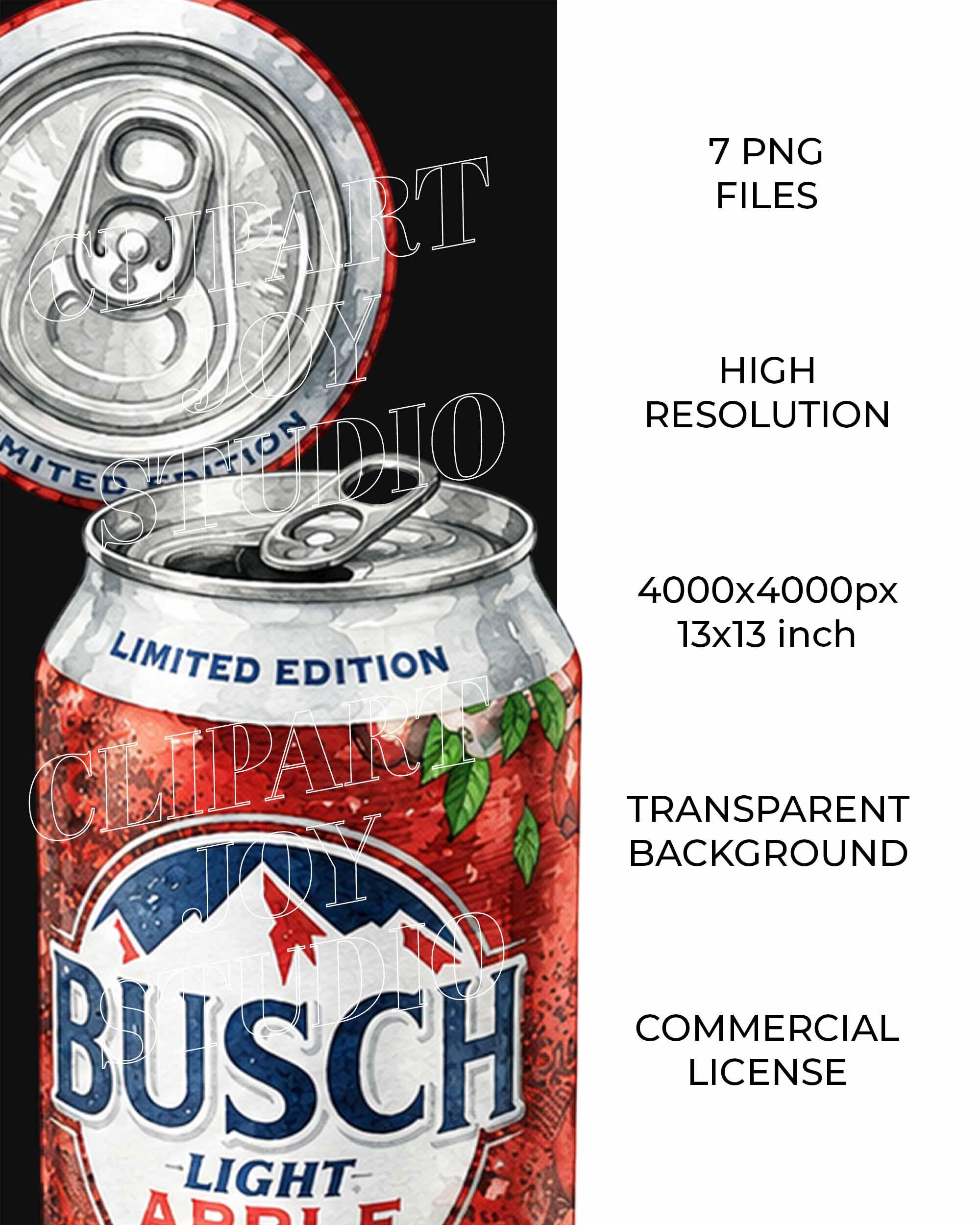 Busch Apple Clipart Bundle - Printable Watercolor Beer PNG Images ...