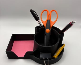 Circular Modern Desk Organizer with Sticky Note Holder