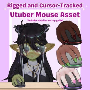 Vtuber Cursor-Tracked Rigged Mouse Asset | Customizable Vtuber Mouse | Clicking Animation and Cursor Tracking | Streamer Asset