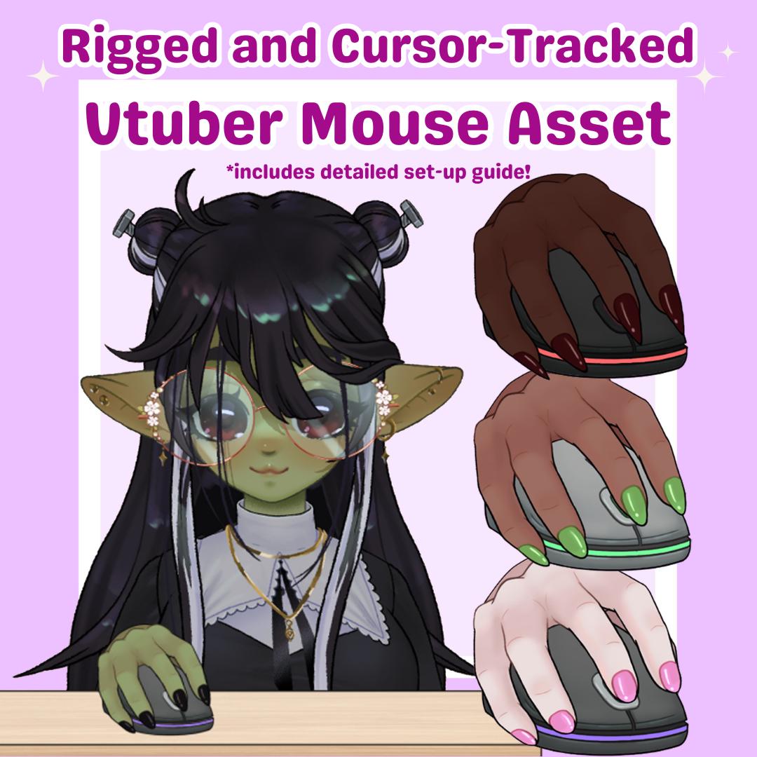Vtuber Cursor-Tracked Rigged Mouse Asset | Customizable Vtuber Mouse | Clicking Animation and Cursor Tracking | Streamer Asset