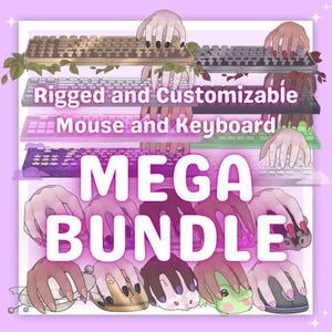 Vtuber Keyboard and Mouse Asset BUNDLE | Rigged and cursor-tracked computer mouse with typing keyboard vtuber animated asset for streamers
