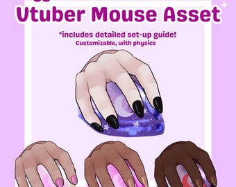 Vtuber Cursor-Tracked Rigged Mouse Asset | Customizable Vtuber Mouse | Clicking Animation and Cursor Tracking | Celestial Cute Stars