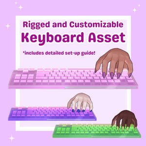Vtuber Rigged Keyboard Asset | Customizable Vtuber Keyboard Hand | Accurate Typing Animation | Sci-fi, cyberpunk, futuristic