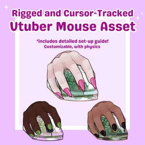 Vtuber Cursor-Tracked Rigged Mouse Asset | Customizable Vtuber Mouse | Clicking Animation and Cursor Tracking | Terrarium Natural Plants