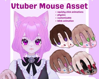 Vtuber Cursor-Tracked Rigged Hamster-Shaped Mouse Asset | Customizable Vtuber Mouse | Clicking Animation | Cute Hamster | Streamer Asset