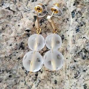 Clear Quartz Dangle Earrings: 925 Sterling Silver, Gold-Plated