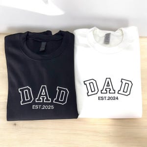 Custom DAD Sweatshirt with Est. Year & Kids’ Names on sleeve – Embroidered Father’s Day Gift – Grandpa Gift Personalized Gift For New Dad