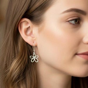 Sterling Silver Flower Dangle Earrings: Lightweight Bohemian Jewelry