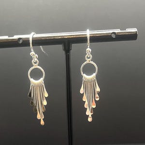 Sterling Silver Dangle Earrings with Bead – Lightweight Boho Minimalist Jewelry Gift for Women