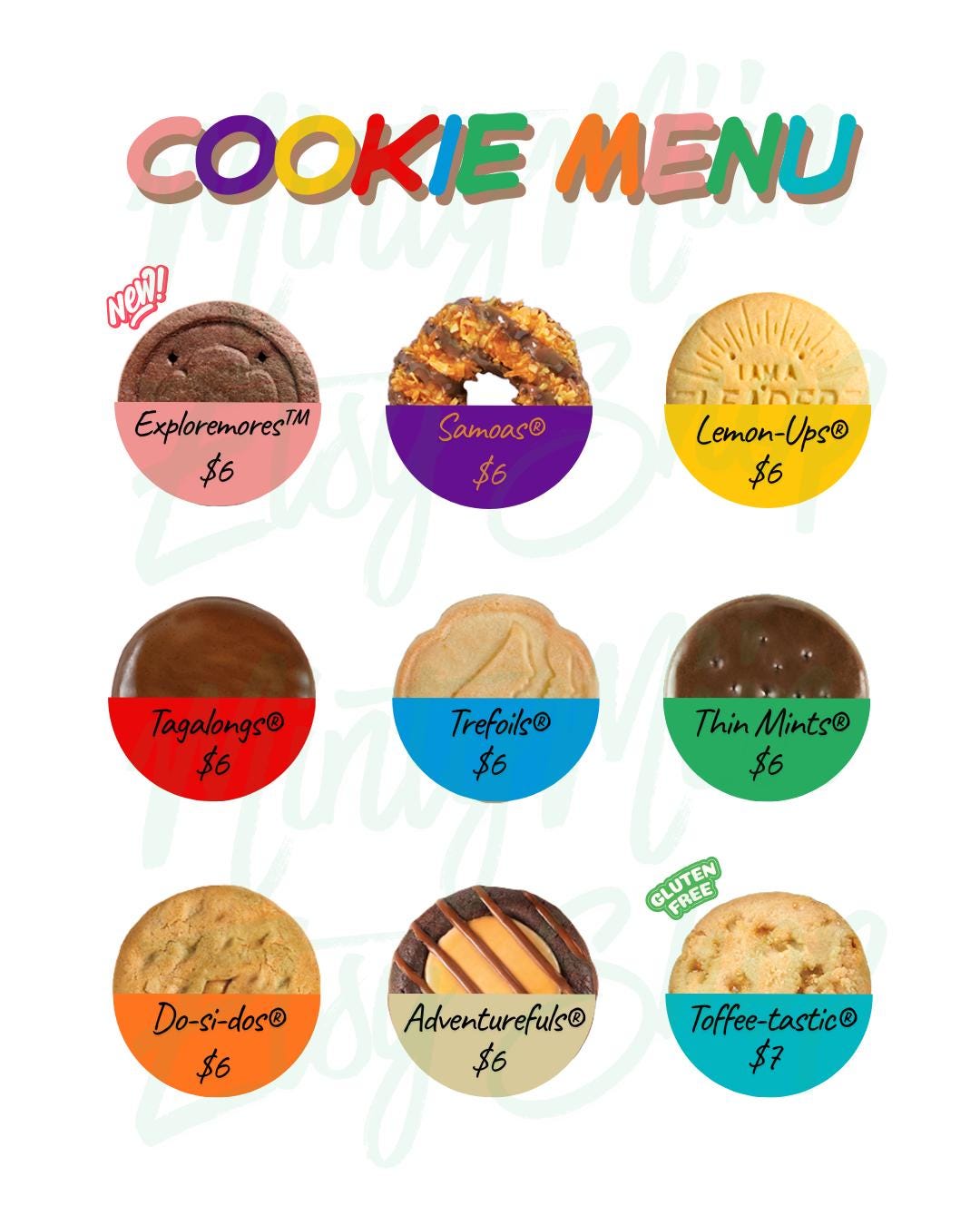 Cookie Booth Menu Template | Printable Fundraiser Sign - Etsy