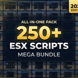 Paquete Mega de 250 Scripts ESX Premium para FiveM / Todo lo que tu servidor necesita / Solo ESX / Colección 2026 / Descarga instantánea / Fácil instalación