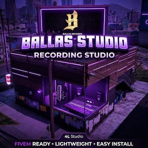 FiveM Westside Recording Studio MLO / Estudio de música / Cabina + Salón + Sala de vídeo / Descarga instantánea / Fácil instalación / Compatible con FiveM