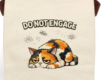 No interactúe con la bolsa de almuerzo de lona con diseño de gato calico.