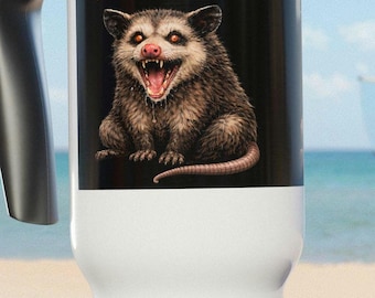 Taza de viaje "Mi animal espiritual: la zarigüeya" / Acero inoxidable de 414 ml