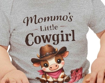 Body de bebé vaquera "La pequeña vaquera de mamá" / Body para bebé vaquera, diseño de botas vaqueras.