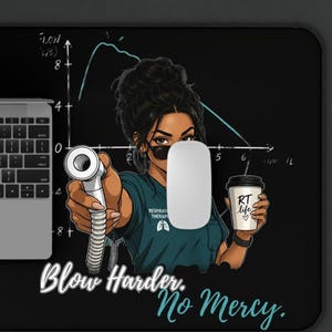 Blow Harder No Mercy Funny PFT mouse pad Respiratory Therapist mouse pad Pulmonary Function Test Humor Spirometry Tech Gift