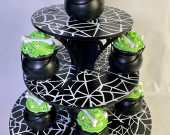 Handmade Halloween Mini Cauldron, Faux Eyeballs & Bones, Spooky Decor, Witchy Potion, Halloween Decor, Tiered Tray Kitchen, Party Prop