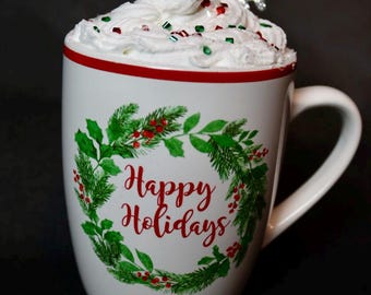 Handmade Faux Whipped Cream Hot Cocoa Mug, Christmas Decoration Prop, Tiered Tray Decor, Fake Hot Chocolate, Christmas Decoration, Mantle