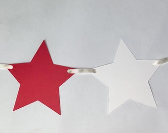 4th of July Star Garland: Red, White & Blue Independence Day Decor