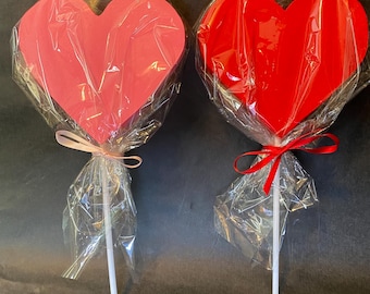 Giant Faux Heart Lollipop Decoration: Candyland Props, Oversized Fake Sucker