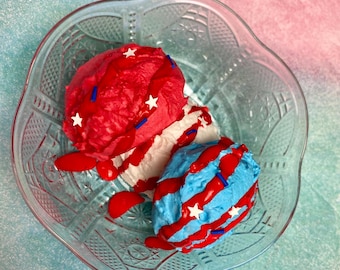 MADE BY ORDER, Fake 4th of July Sundae Bowl: Patriotic Photo Prop, Kitchen Decor