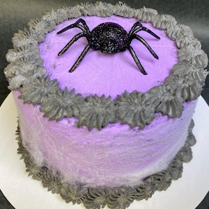 Halloween Glitter Spider Faux Cake, Spooky Tiered Tray Decor