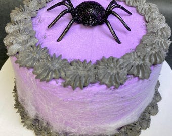 Halloween Glitter Spider Faux Cake, Spooky Tiered Tray Decor