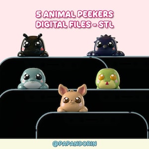 5 Animal Hipper / Peeker Charms Bundle - DIGITAL 3D FILES
