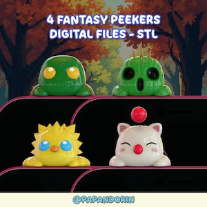 4 Fantasy Hipper / Peeker Charms Bundle - DIGITAL 3D FILES