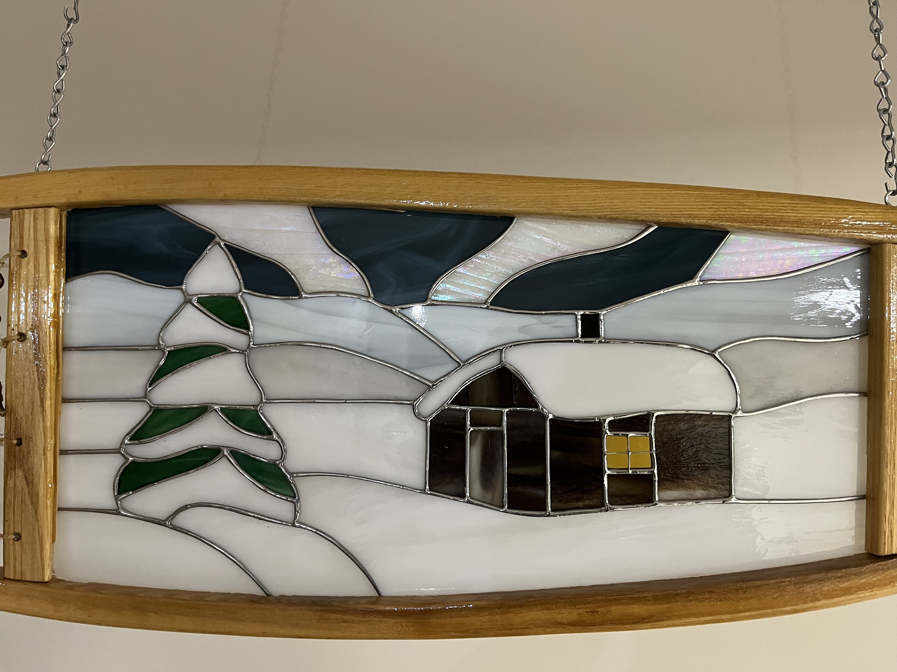 Cabin Stained Glass Snowshoe Etsy Canada