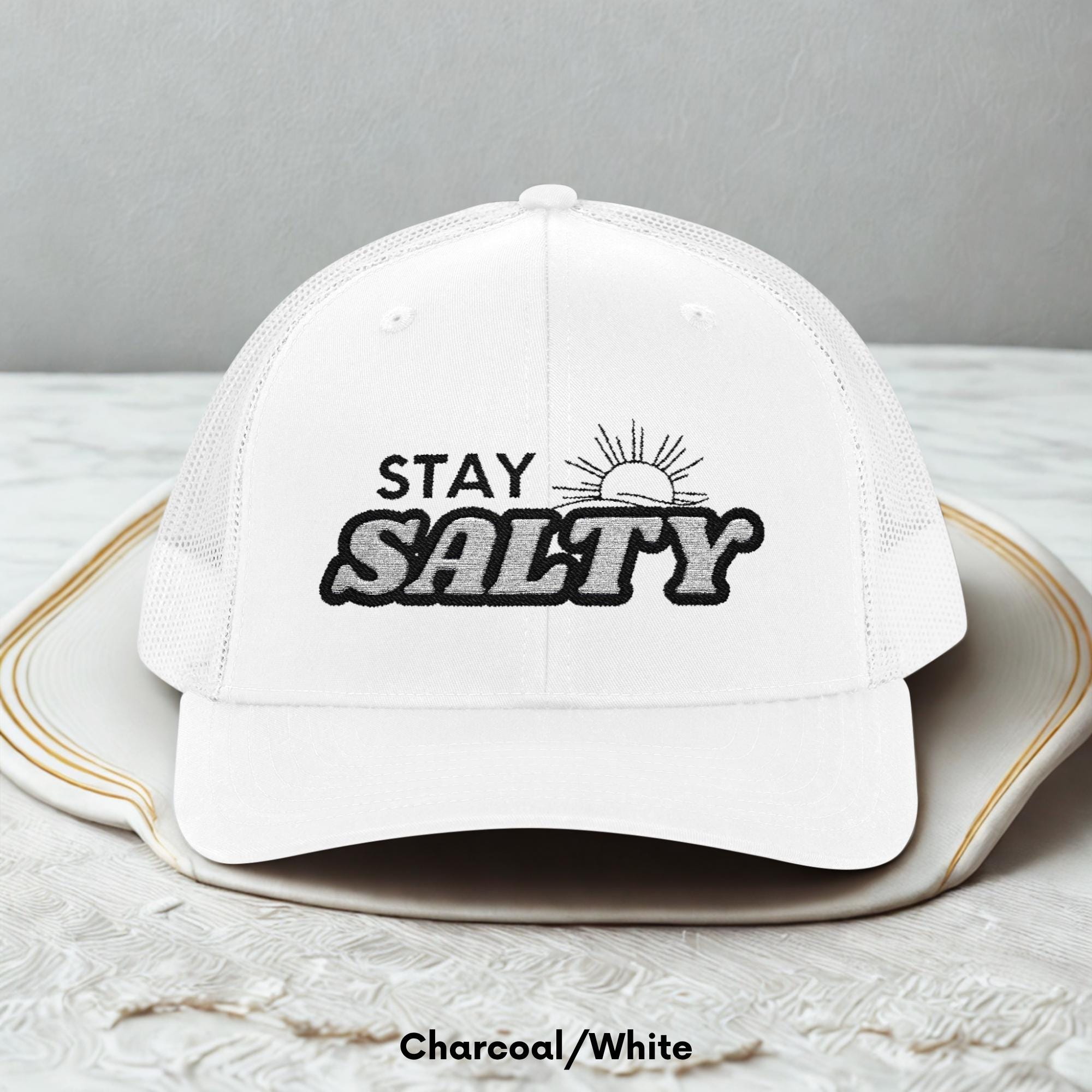 NEW SALTY Embroidered ☀️? Beach Go-er Cap Trucker Hat ??⛱️☀️?️?️⛱️?☀️?️ We are loving the monogrammed sun hat trend ☀️? We have  main image 3