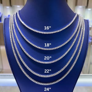 Tennis Necklace 14 Inch 3mm - Etsy