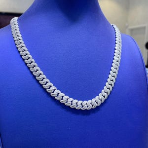 VVS Moissanite Cuban Link Chain: Sterling Silver Hip Hop Jewelry