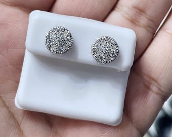 Moissanite Stud Earrings: Large 0.75 ct, 925 Sterling Silver, Screw Backs