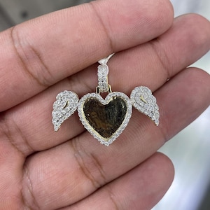 10K Gold Diamond Photo Pendant: Custom Memory Hip Hop Necklace