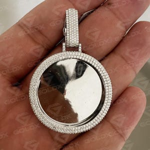Memory Charm Picture Pendant | 3.83 CTW VVS D Color | Iced Out 925 Sterling Silver | Picture Pendant Gift