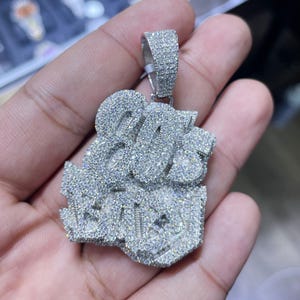 Custom Moissanite Letter Pendant: Iced Out Sterling Silver Cuban Chain