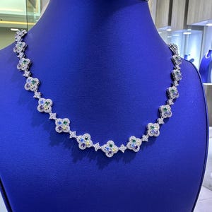 Moissanite Necklace,925 Sterling Silver Colorful Gemstone Necklace,Multicolor Gemstone Necklace,Simple Stone Gold Chain,Girlfriend Gift