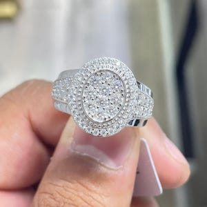 Bague de championnat en moissanite : Iced Out 1,98 ctW, argent sterling S925