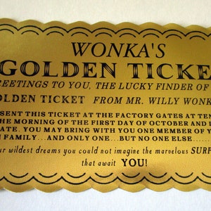 Chocolate Factory Golden Ticket Prop Replica (classic)