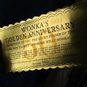 50th Anniversary Chocolate Factory Golden Ticket (Set of 12)